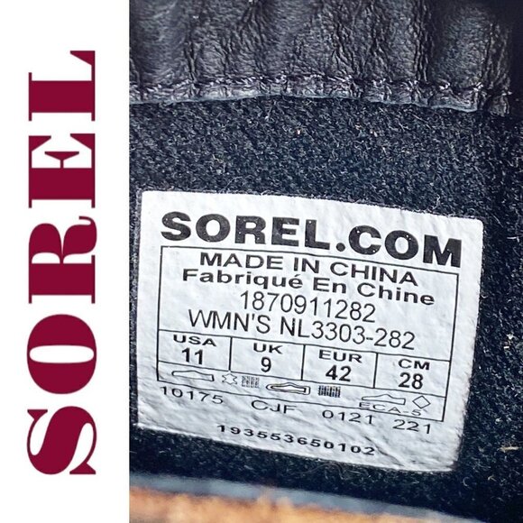 SOREL Blake Leather Waterproof Chelsea Heeled Bootie Brown, Size 11 - Picture 8 of 14